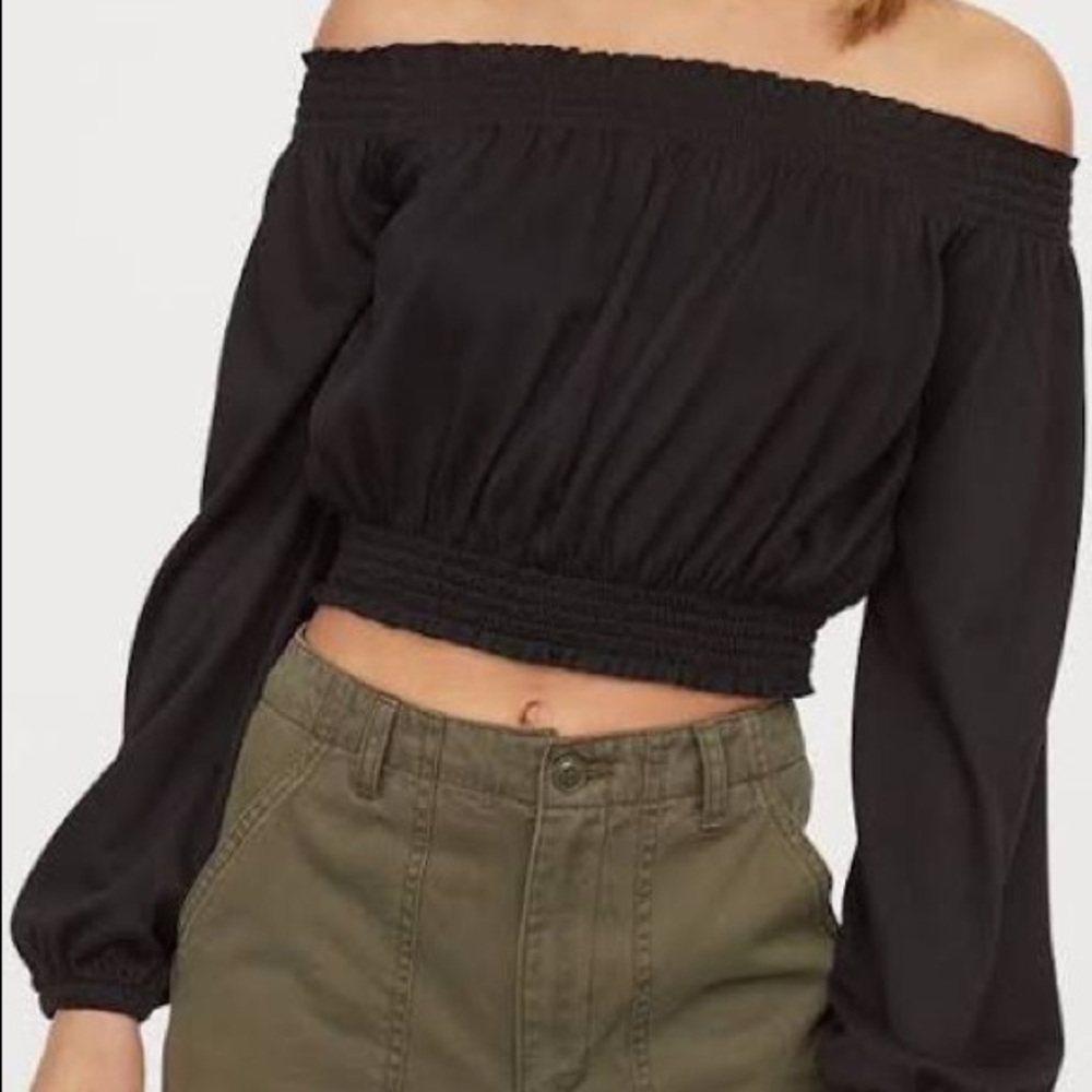 Black off the shoulder top